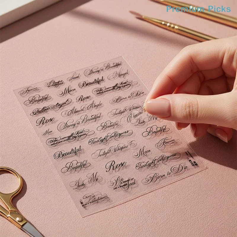 portableFashion Forward Self Adhesive Nail Stickers with English Elements Designed for Women