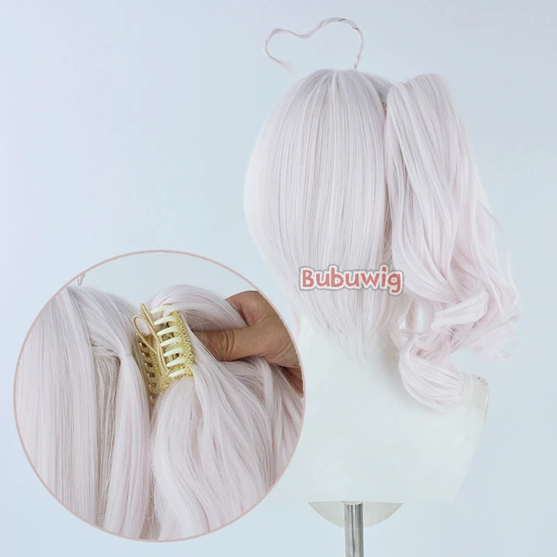 Bubuwig pelo sintético Maria Marionette pelucas de Cosplay Virtual YouTuber 35cm corto ondulado rosa mezclado púrpura rojo peluca resistente al calor