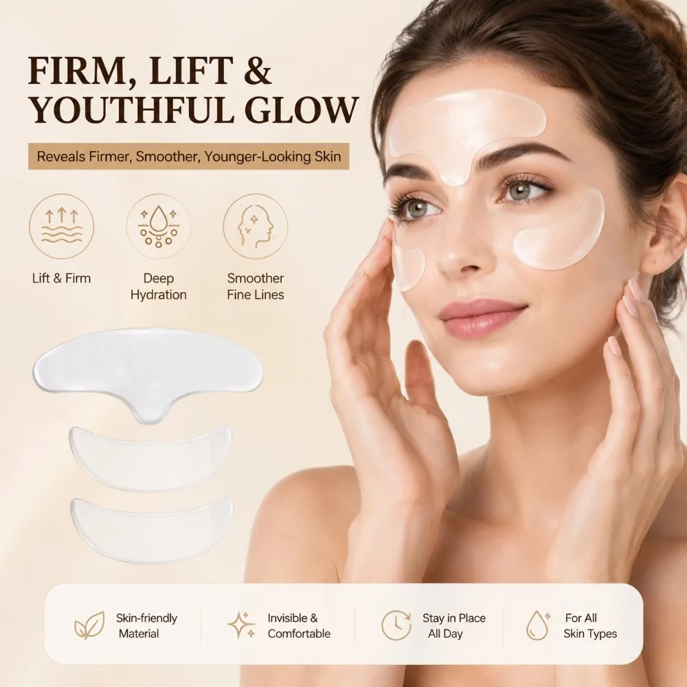 Reusable Anti Wrinkle Forehead Patch Soft Silicone Patch Forehead Line Removal Gel Patch Eye Mask Firming Lift Up Mask Skin Care