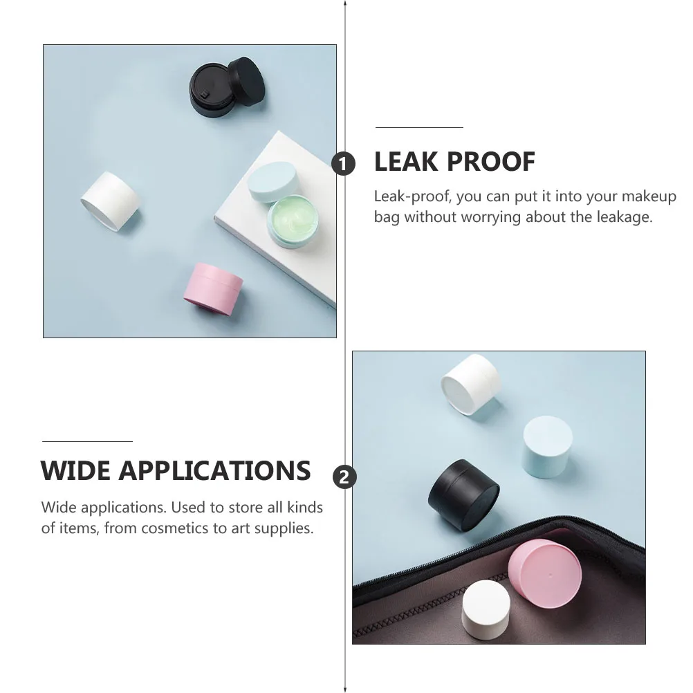 

8pcs 15G Leakproof Travel Containers Refillable Small Plastic Jars For Skincare Cream Face Mask Body Lotion Compact