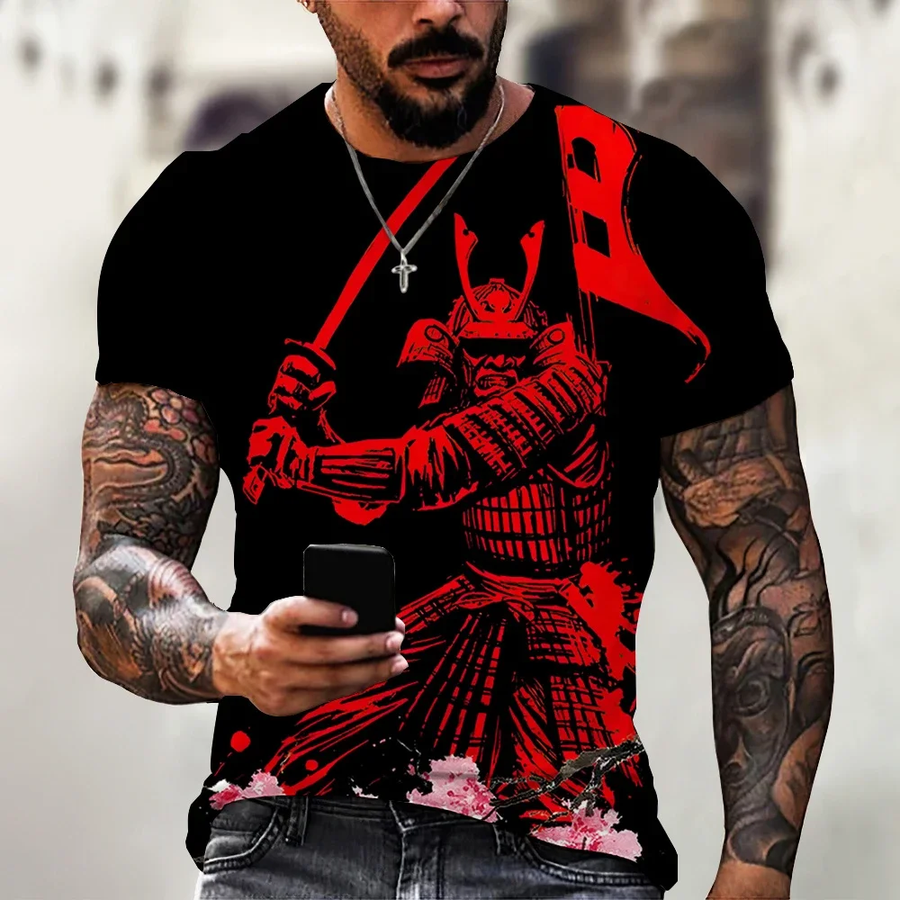 Japanese Samurai T-Shirts 3D Print Streetwear Men Women Fashion Oversized Short Sleeve T Shirt Harajuku Kids Tees Tops Clothing