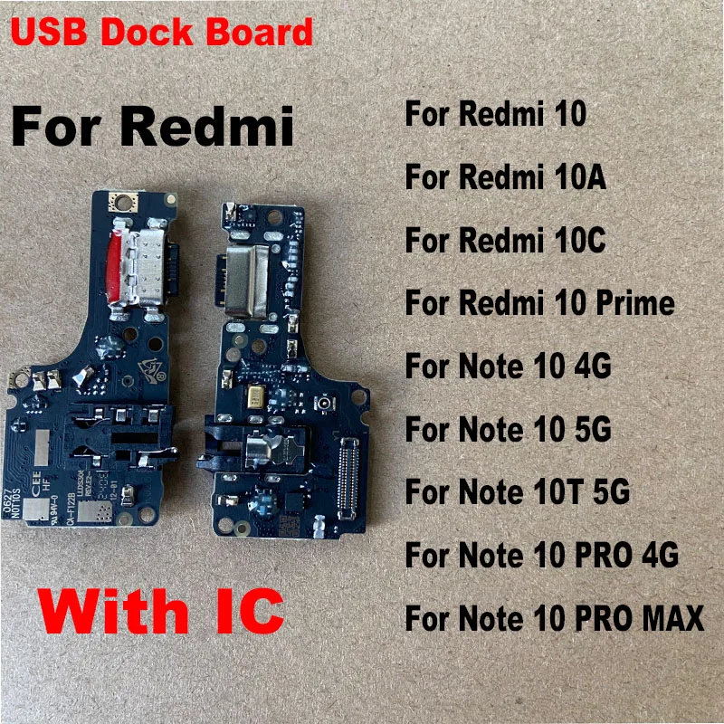 

For Xiaomi Redmi Note 10 10S 10C 10T Prime Pro Max 10A 2021 2022 4G 5G USB Charger Dock Connector Charging Port Flex Cable With