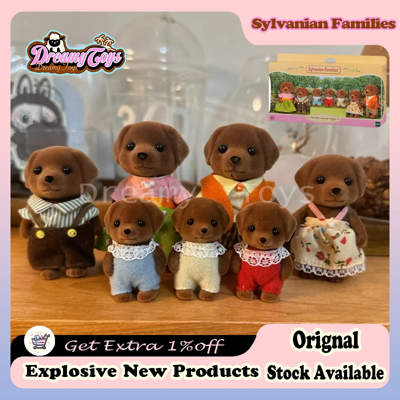 In Stock Original Sylvanian Families Anime Figure Labrador Family Kawaii Girls Toy Sylvanian Family Collection Decor Girls Gift‘