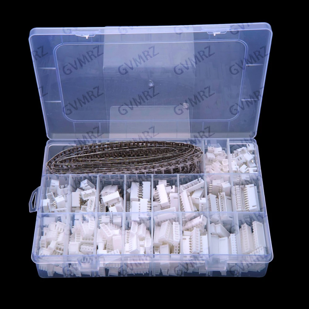 1270PCS 2P-5P XH2.54mm pitch 2p 3p 4p 5p male plastic shell female straight pin circuit board terminal block set 4p 5p