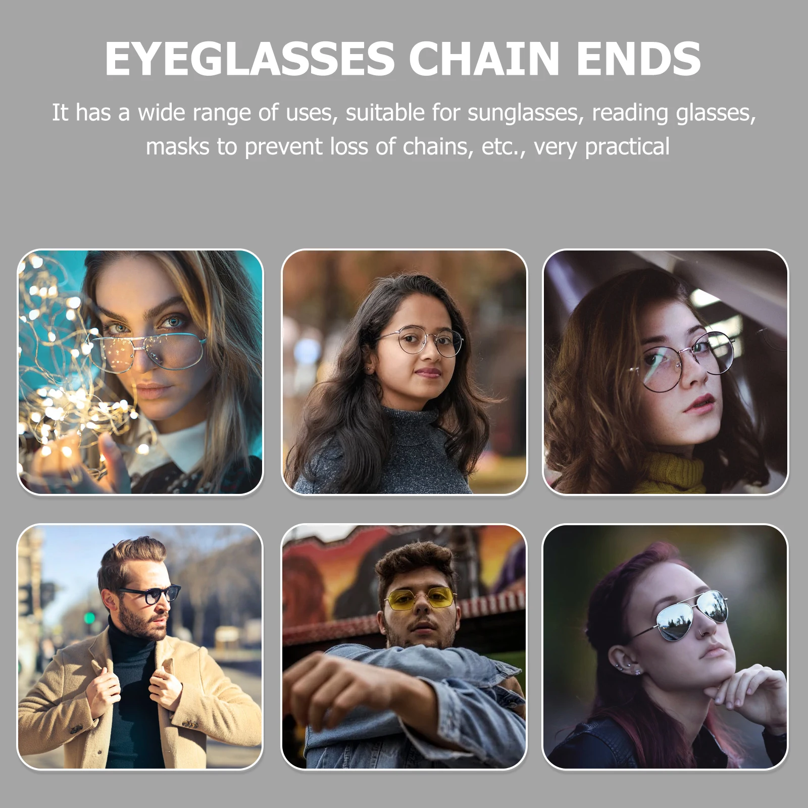 

50 Pcs Necklace Chain Retainer for Sunglasses Eyewear Ends Eyeglasses Strap Anti-slip Connector The