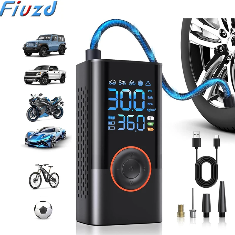 Portable Compressor For Car Wireless Tire Inflator Rechargable Air Pump for Motorcycle Bicycle Ball Electric Air Inflator