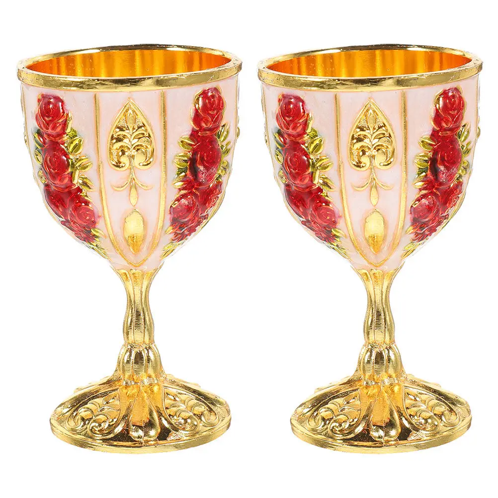 Copas de vino para cóctel antirrotura, copas decorativas de hierro pequeñas y retro para licor, para el hogar, Bar, restaurante, copa de whisky reutilizable, 2 uds.