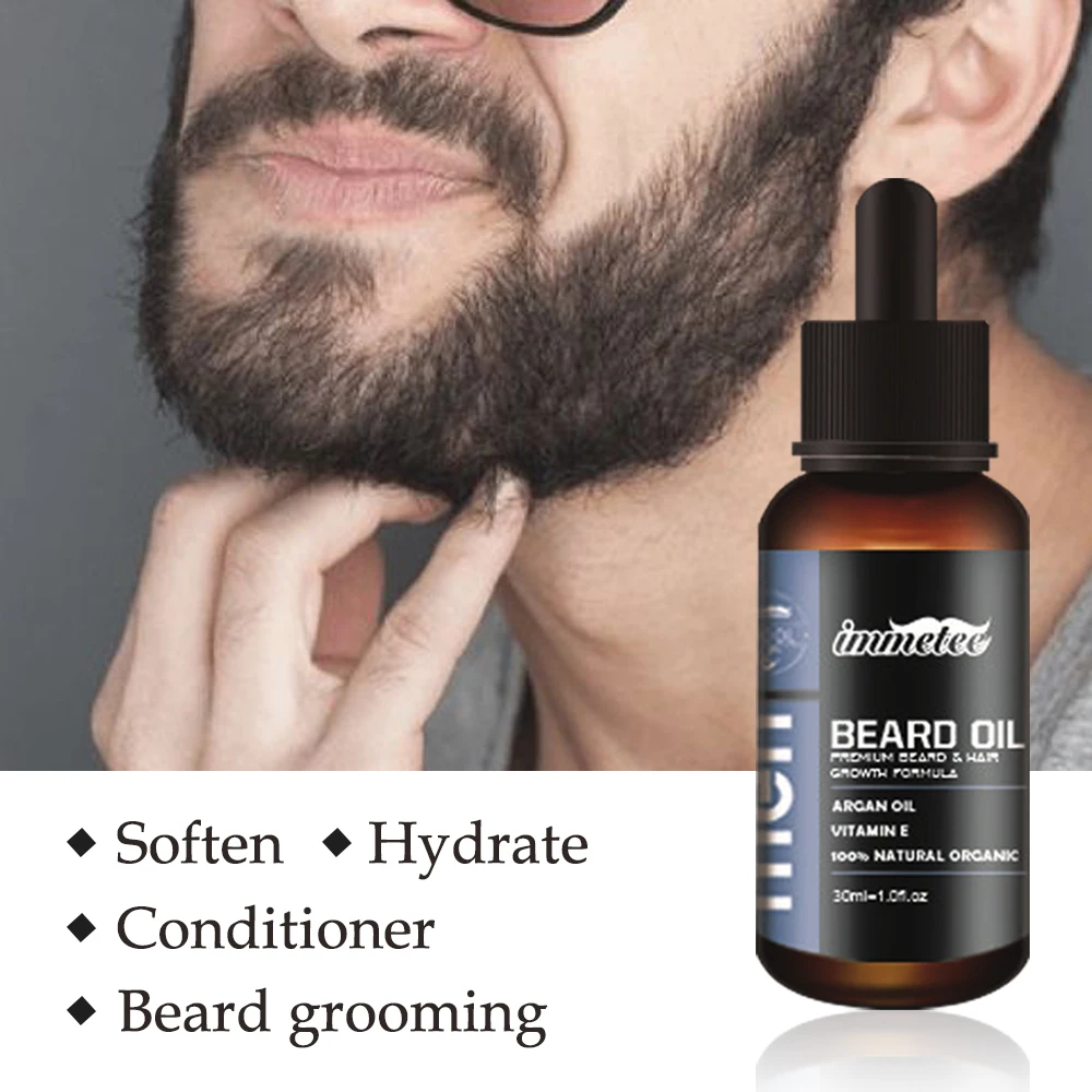 Beard Growth Essential Oil Natural EffectiveThicken More Full Hair Beard Oil For Men Beard Care Hair Growth Nourishing Liquid