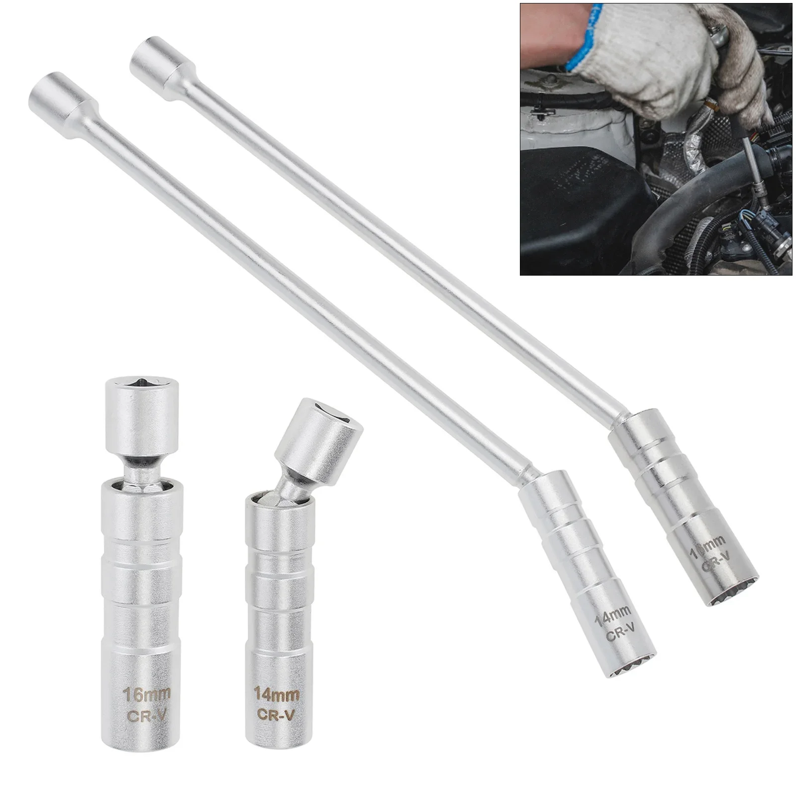 

2pcs 14mm 16mm 3/8 Inch Drive Magnetic Spark Plug Socket Fit for Honda Nissan BMW Engines 12-Point Wall Ignition Removal Tools