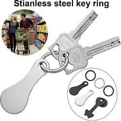 Trolley Cart Tokenrings Keychains Portable Quarter Holder Keychain Stainless Steel Removable Shopping Trolley Token Coin Keyring