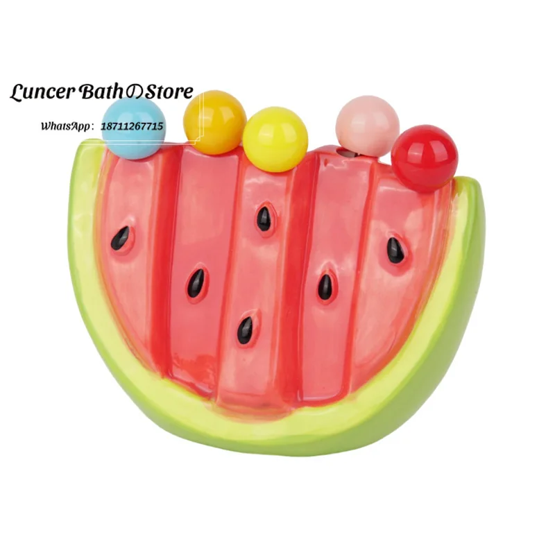 Summer Watermelon Fruit Fork Household Stainless Steel Light Luxury Premium Storage Jar Set Child Safety Fork Fruit Stick