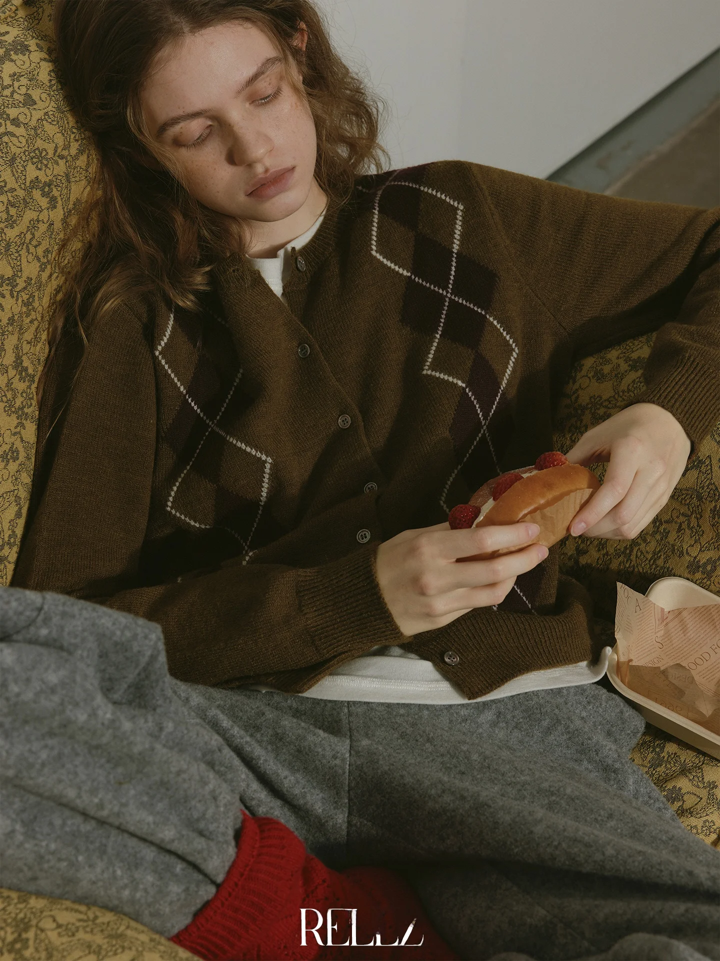 

Вязаный кардиган Relez Color Blo для женщин, простой повседневный стиль, длинный рукав, смесь нейлона и шерсти, на пуговицах