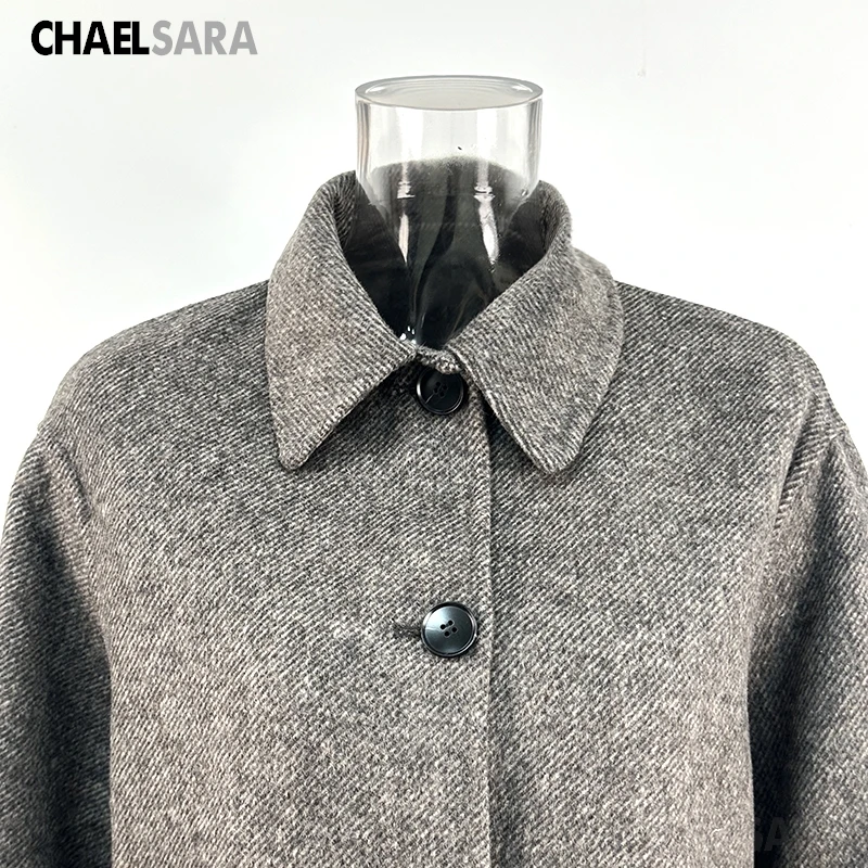 Vintage Woolen Coat for Women - Autumn Winter Jacket 2026