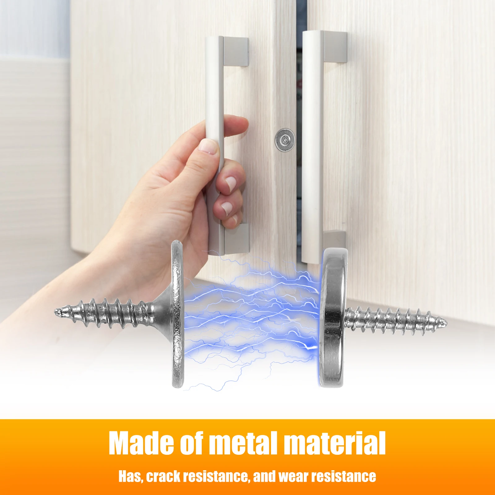 12Pcs Cabinet Door Magnetic Closure Metal Magnetic Door Catch Concealed Closet Door Catch Closer Hidden Magnetic Door Latch