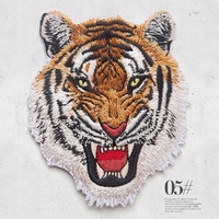 Animal Tiger Leopard Embroidery Patches Ironing Applications for Military Army Stripes Clothes Iron on Clothing Applique Sticker