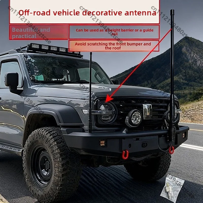 Front and Rear Bumpers Cow Railing Thick Car Decoration Retractable Antenna Off Road SUV Flagpole