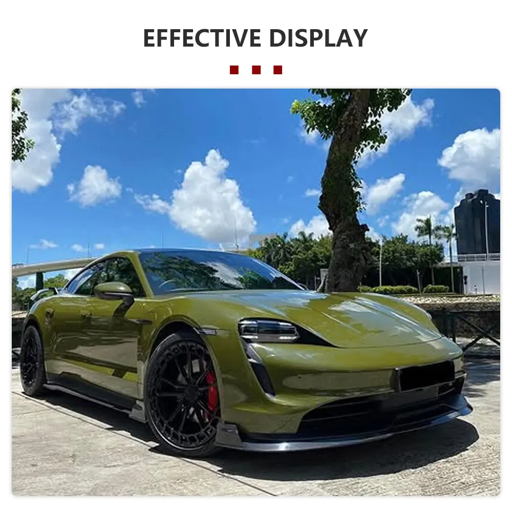 Carbon Fiber Car Front Bumper Lip Racing Body Kits for Porsche Taycan 9J1 2019-2024 Car Front Chin Lip Spoiler Splitters