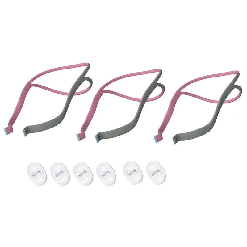 6 pçs chapelaria cpap para resmed airfit p10 travesseiro nasal cpap máscara cintas 6 tiras elásticas & 12 clipes de ajuste