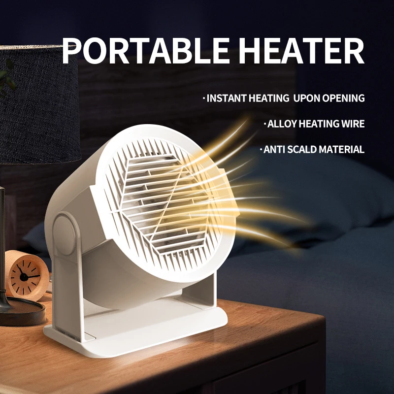 

EU Heating Cooling Small Heater Home Bedroom Dormitory Office Energy Saving Safety Quiet Rotating Shaking Head Electric Heater