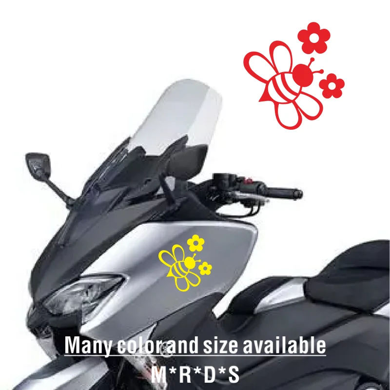 

Автомобильные наклейки с пчелой и цветами, виниловые водонепроницаемые светоотражающие милые декоративные наклейки для стайлинга кузова автомобиля, самоклеящиеся, цветные # 85