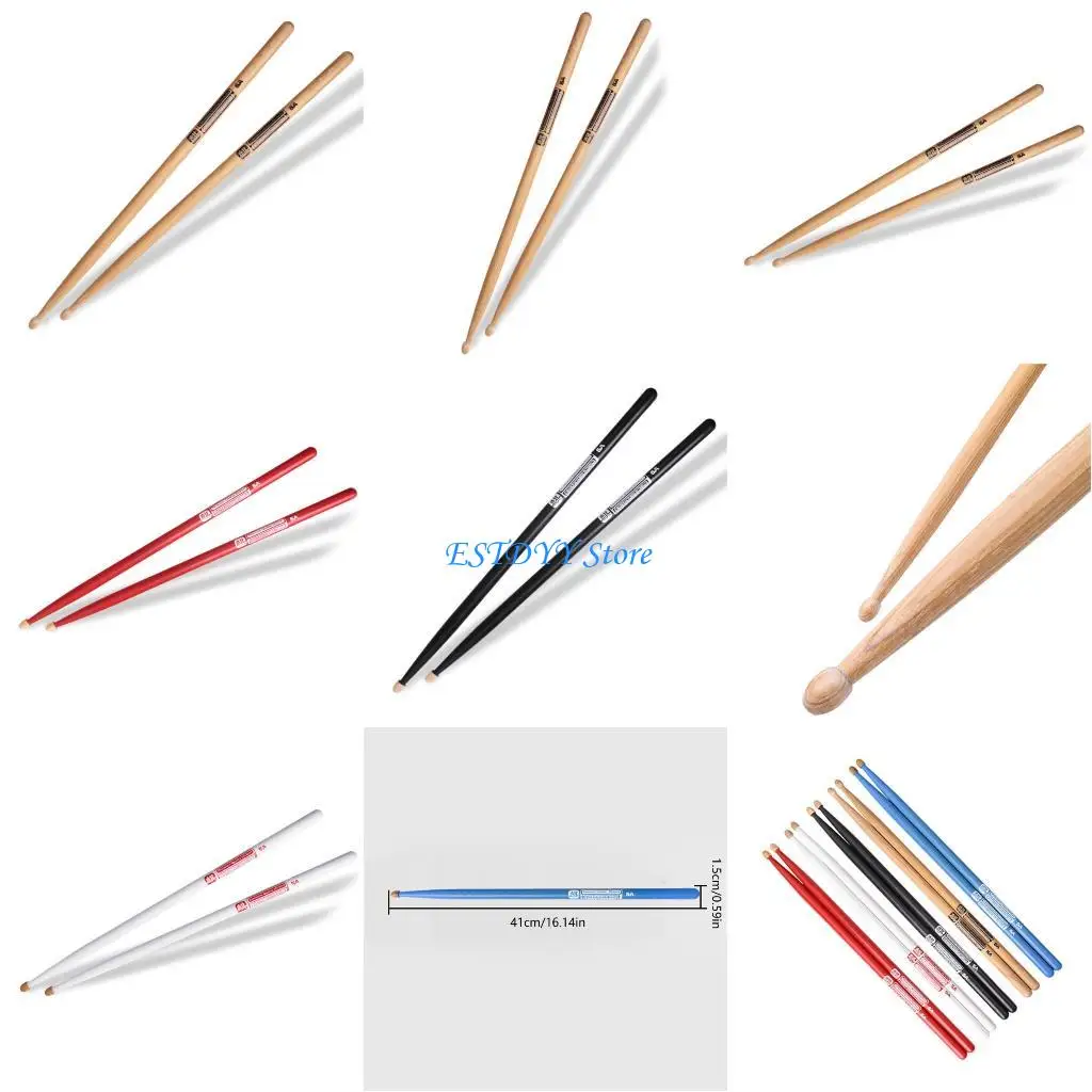

G6DE 1Pair 5A Walnut Drum Light Weight Drumstick for Adults and Kids