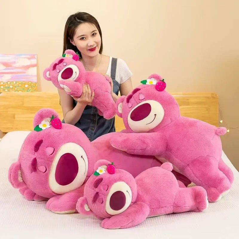 Cartoon Disney Strawberry Bear Plush Doll Toy Cute Party Models Lotso Sleep Plush Pillow Doll Children Doll Birthday Gift Toy