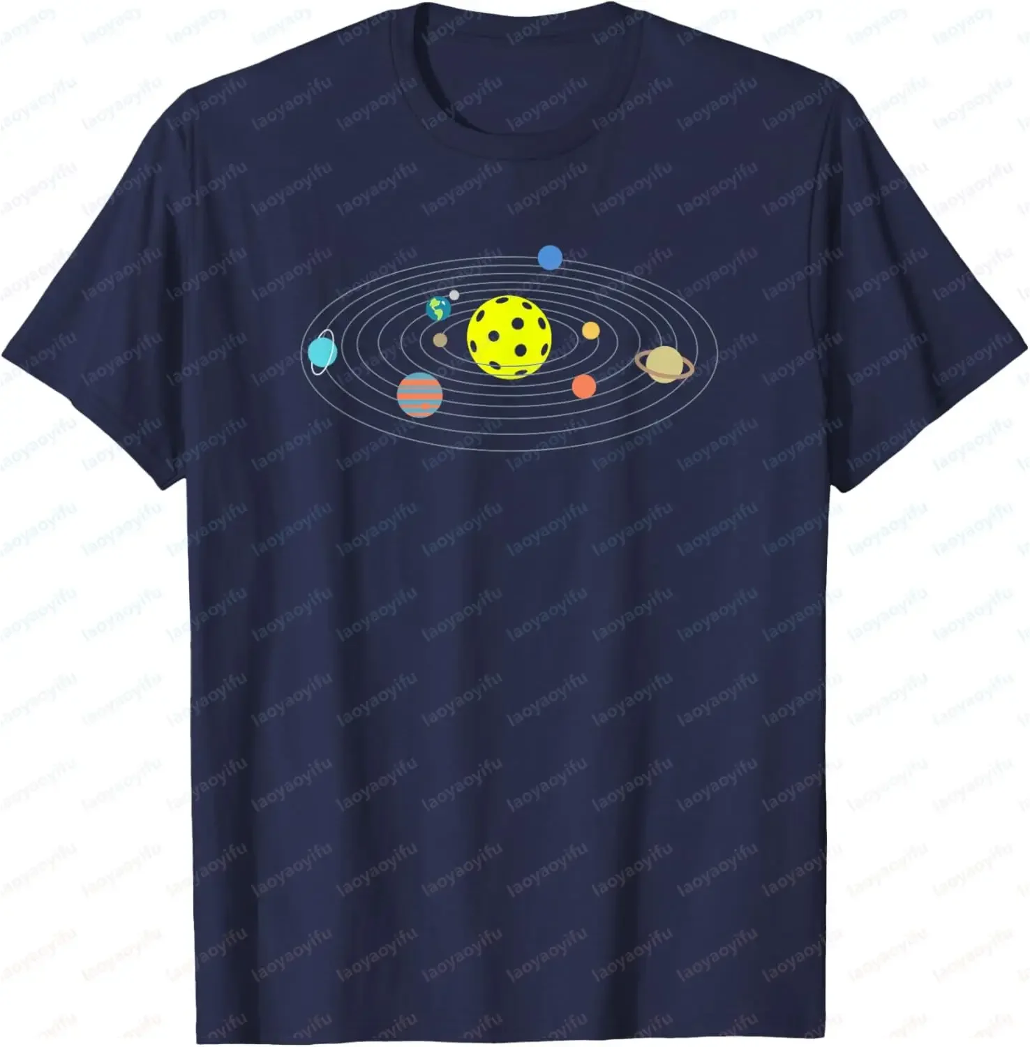 

Pickleball Solar System Graphic Print Cotton Short Sleeve Crew Neck T-Shirt Unisex Trip Tee