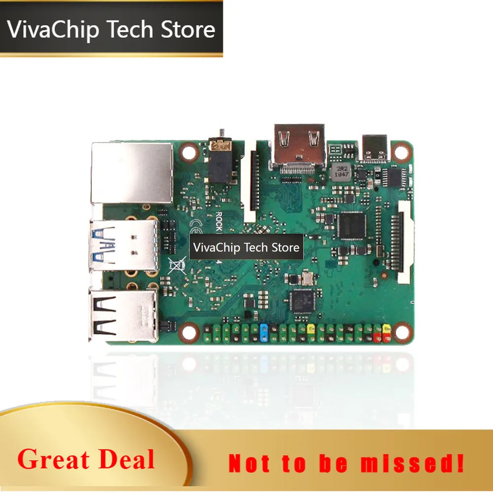 VivaCTROCK PI 4A V1.4 Rockchip Board Cortex Six Core SBC/Single Computer Compatible With Official Raspberry Display