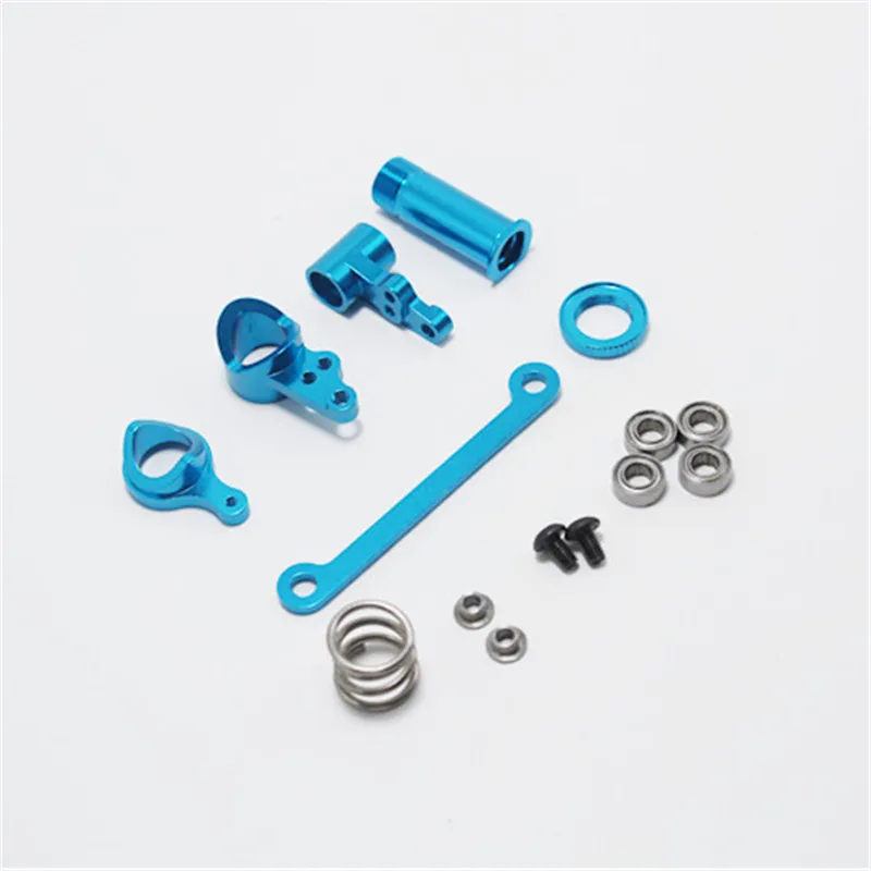 for WLtoys 1:14 144001 RC Car Full Upgrade Spare Parts Metal C Seat Steering Cup Swing Arm Central Drive Shaft Blue