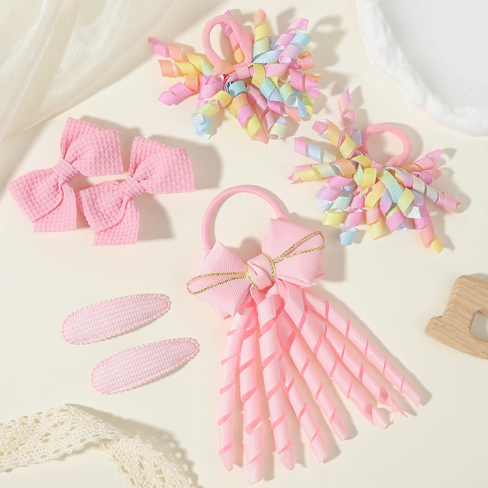 7pcs/set Girl's Hair Accessory, A Cute Children's Outfit Hair Accessory with BB Clips, Bows,Headbands, for Daily, Holiday Wear