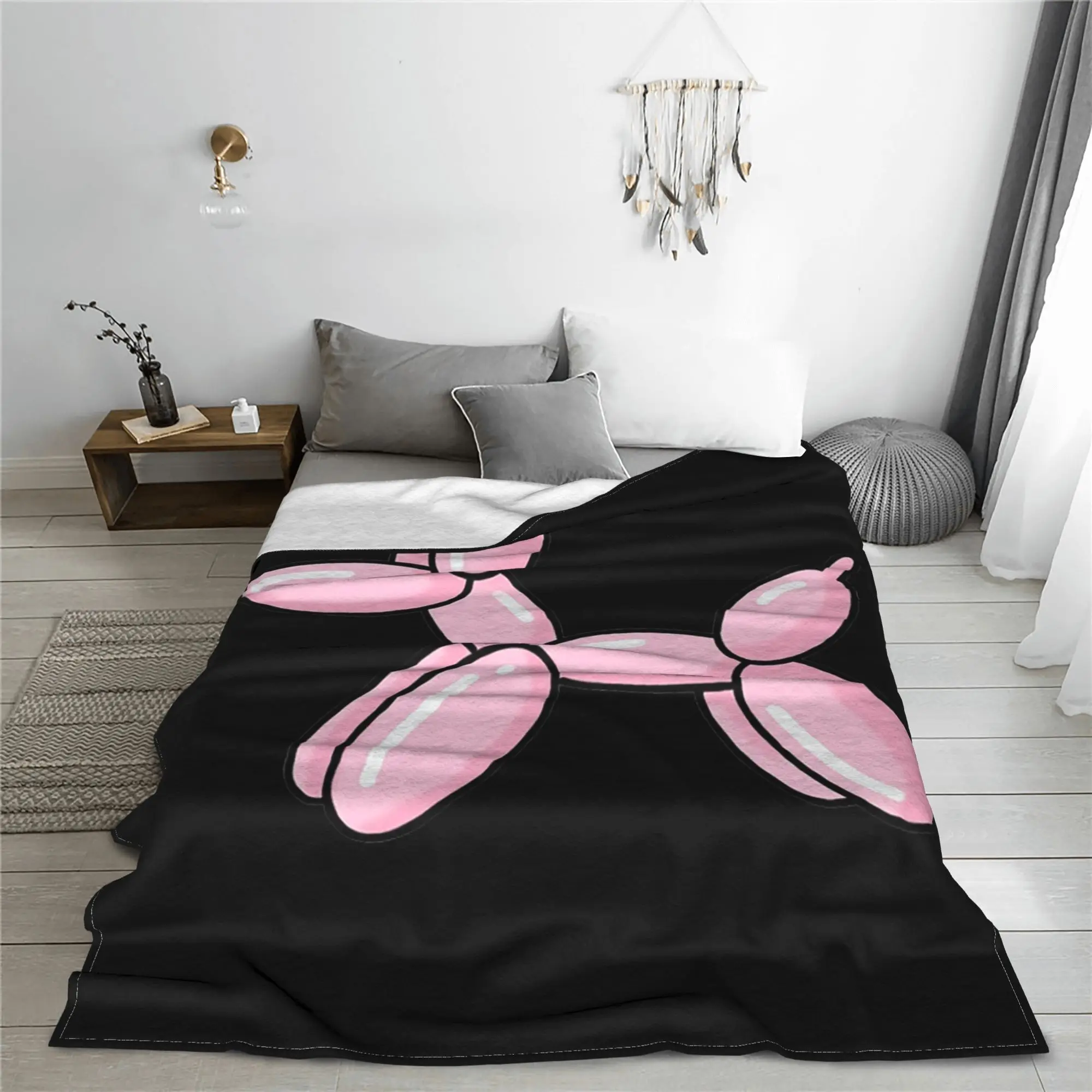 balloon dog pink Blanket Warm Fleece Sofa Throw Blanket for Couch Bedding Travel Throws Bedspread Quilt