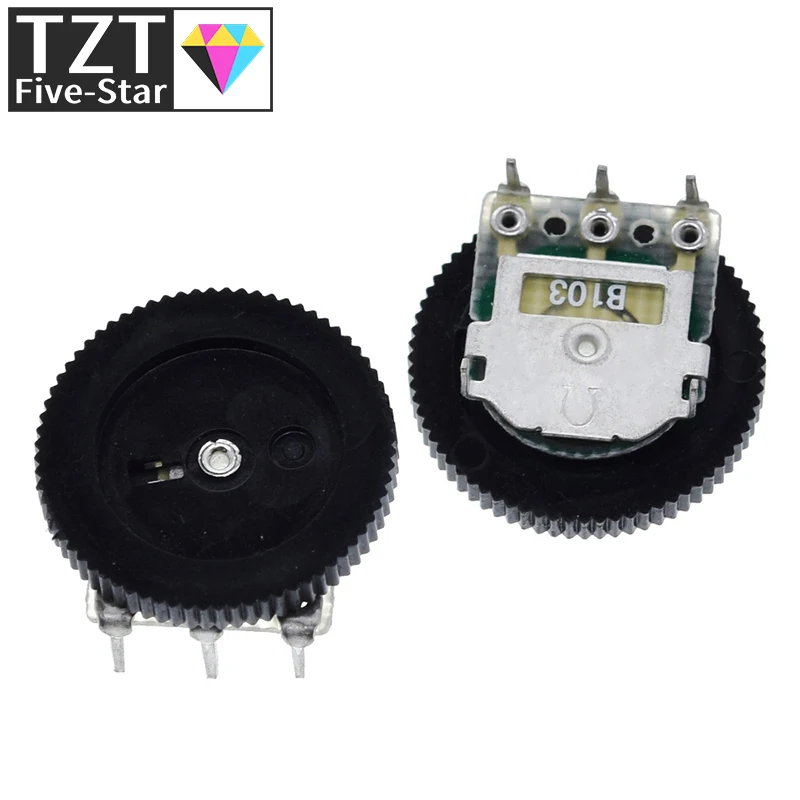 TZT 10 Pcs B103 16x2mm 10K Ohm Double Dial Taper Volume Wheel Duplex Potentiometer Z07 Drop ship