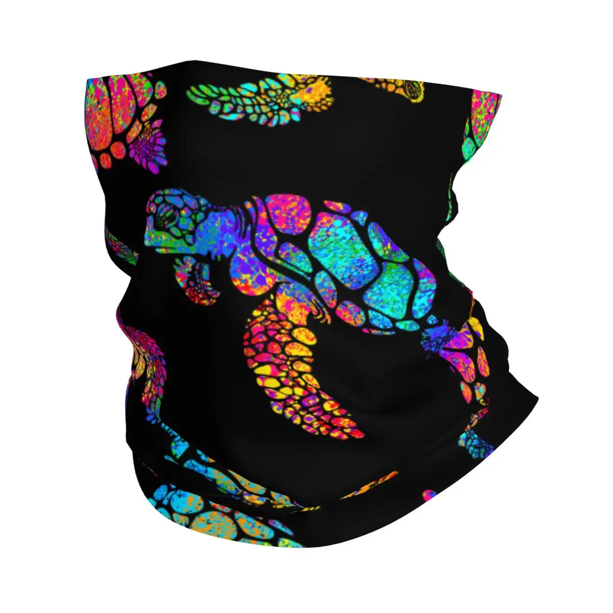 Sea Turtle Jellyfish Scarf Neckerchief Neck Face Mask Polyester