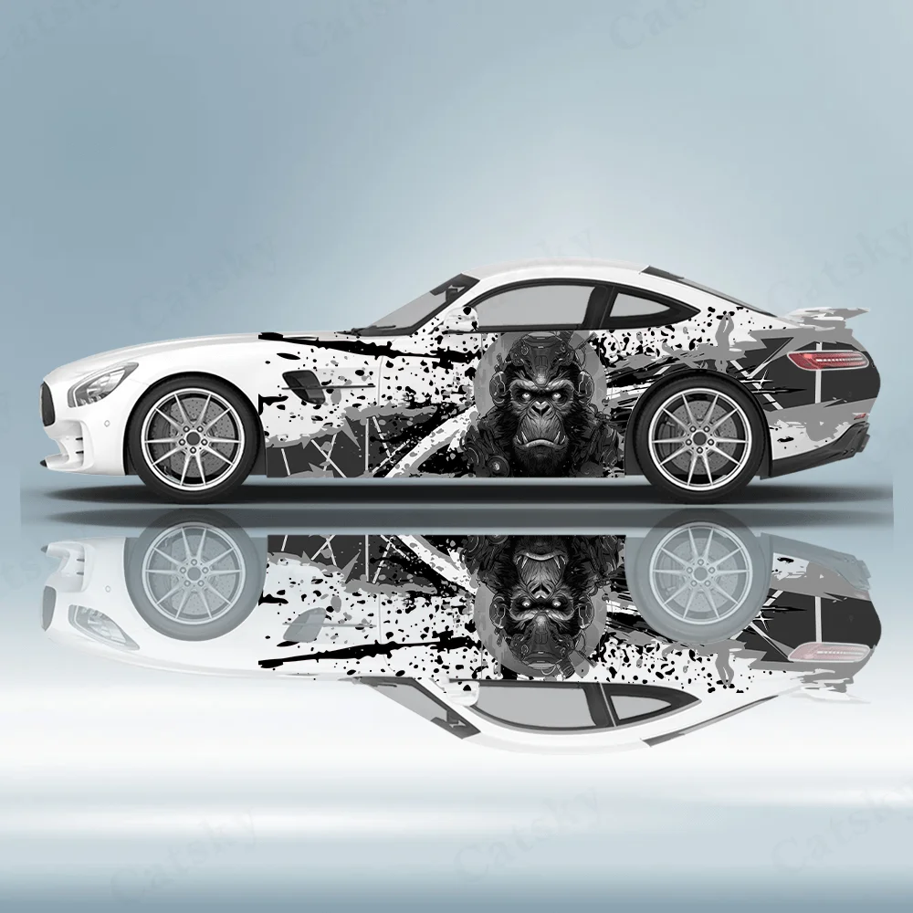 

2 шт. черные наклейки-спреи Gorilla для боковых частей автомобиля, самоклеящиеся, из ПВХ, водонепроницаемые и устойчивые к царапинам, аксессуар для автомобиля, подарок
