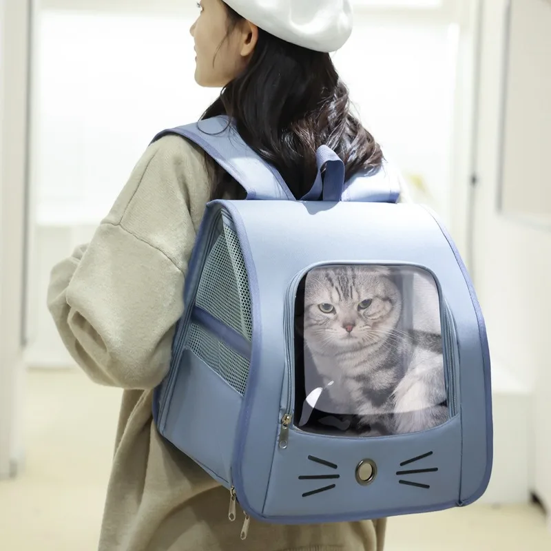 Pet Cat Carrier Bag Cat Backpack Outdoor Breathable Portable Shoulders Bag for Cats Small Dogs Transport Carrier