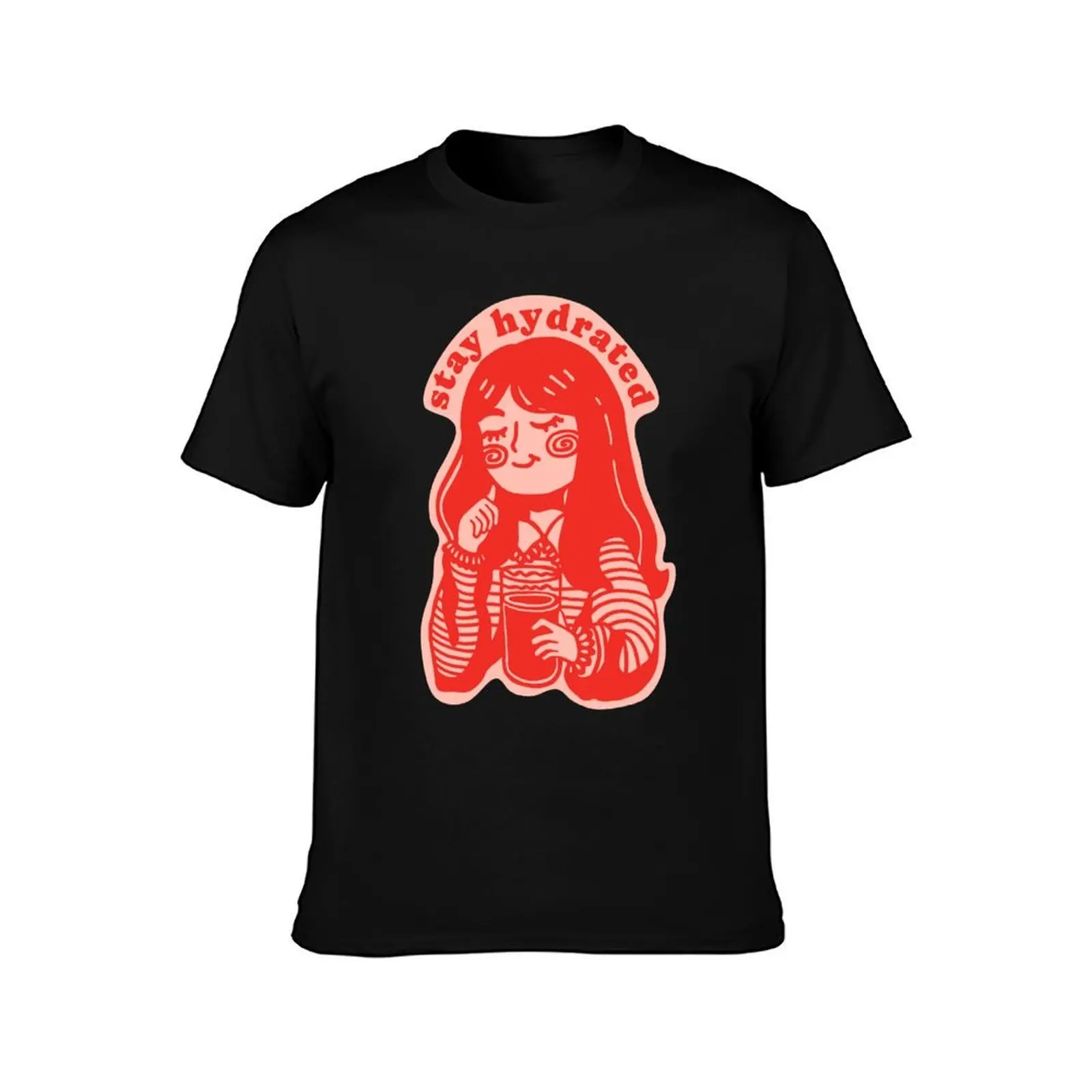 stay hydrated, red T-Shirt Work Casual Loose Fit T-Shirt