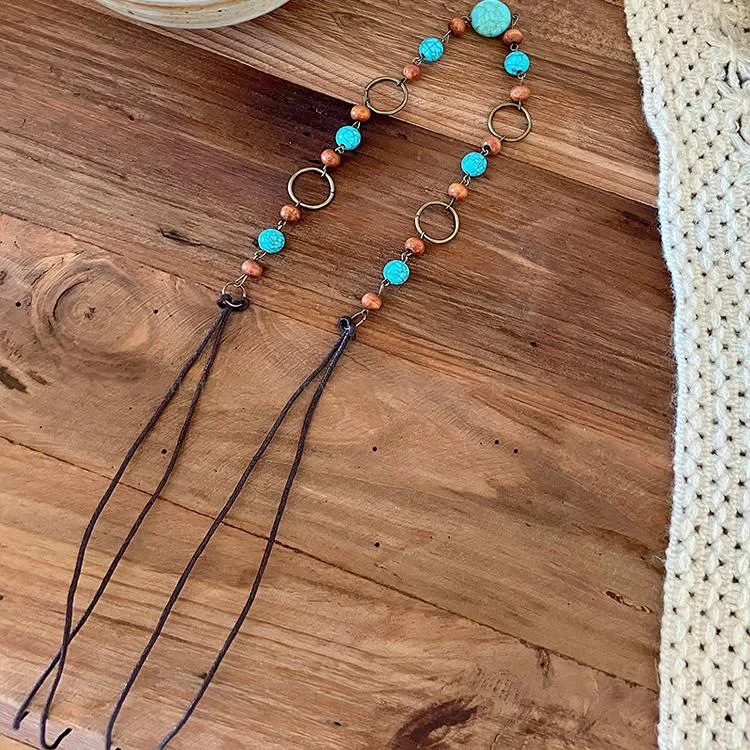 

Bohemian Seashell Starfish Hair Belt Crochet Lace Waist Chain Natural Stone Beaded Body Jewelry for Maxi Dress