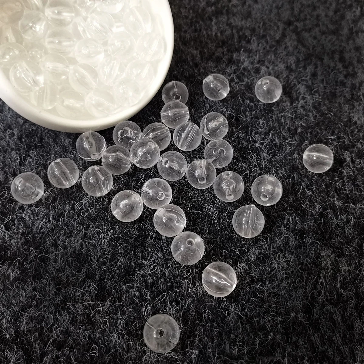 100pcs Acrylic Round Beads Transparent Spacer Loose Beads for Jewellery Making Handmade DIY Bracelet Necklace