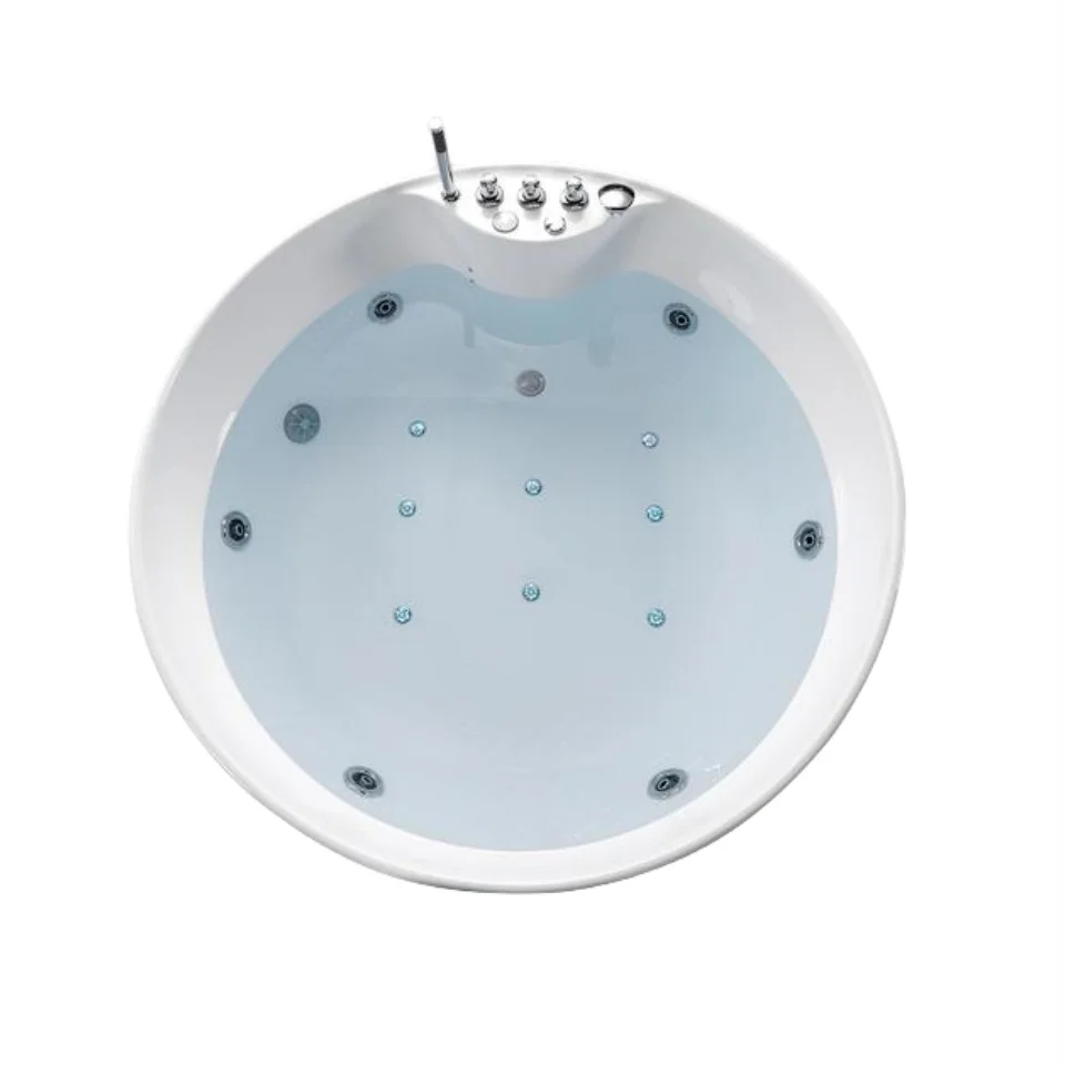 Standing Acrylic Whirlpool Spa Tub Hydrotherapy Massage 1 Person Drainer Indoor Outdoor Use Villa