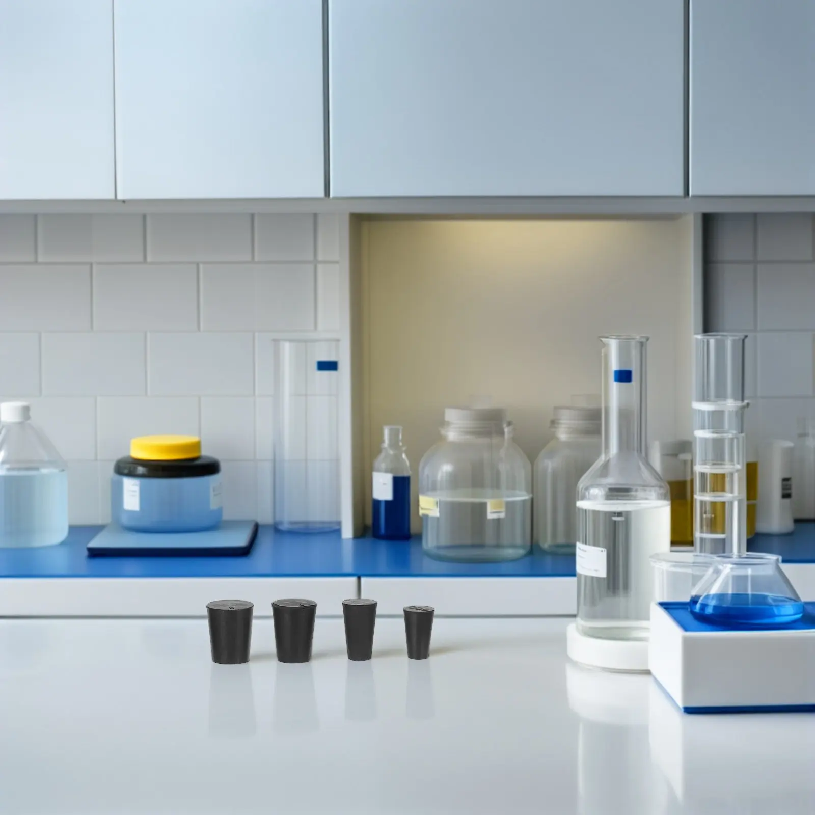 20Pcs Tapered Rubber Stoppers Flexible Universal Seal Plugs for Lab Test Tubes Bottles Flask Chemical Experiments view 3