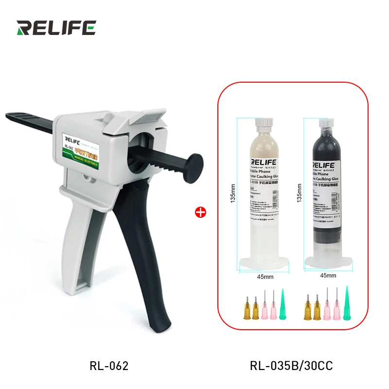

RELIFE RL-062/RL-035B Mobile Phone Screen Adhesive Glue Mobile Curved Screen Frame and Back Panel Adhesive Tool Box Tool
