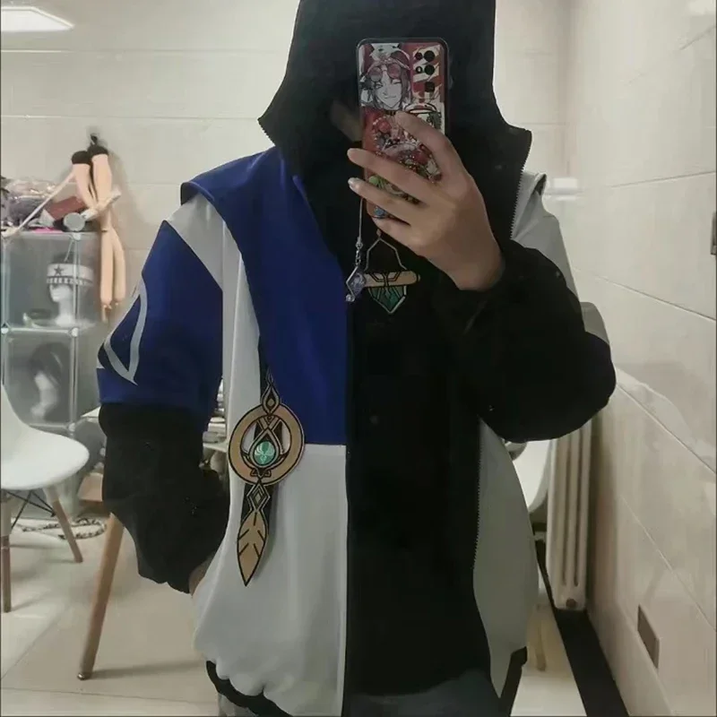 Игра GenshinImpact Scaramouche Wanderer Cyno Tignari Doujin Толстовка с капюшоном Куртка Повседневная одежда Аниме Косплей Костюм