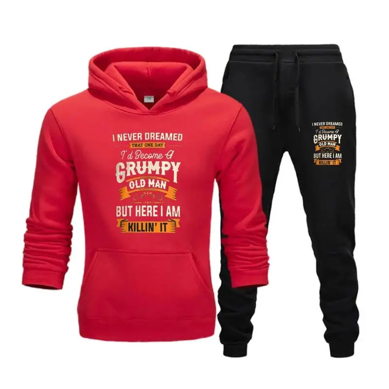 New men's autumn and winter set hoodie+pants sports casual men's sportswear brand clothing soaked in sweat S-XXXL