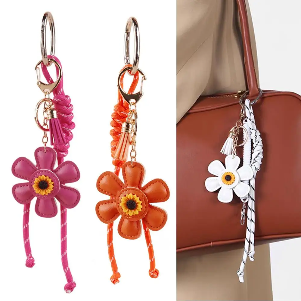 

Bag Charm Lanyard Mobile Phone Pendant Bag Hanging Decoration Braided Rope Keychain Cute Creative Sweet PU Sunflower Chains