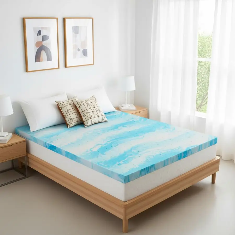 

Foam Mattress Topper Full 3 Inch Gel Infused Bed Toppers, Pressure Relief Mattress Pad for Dorm Room, CertiPURUS Certified