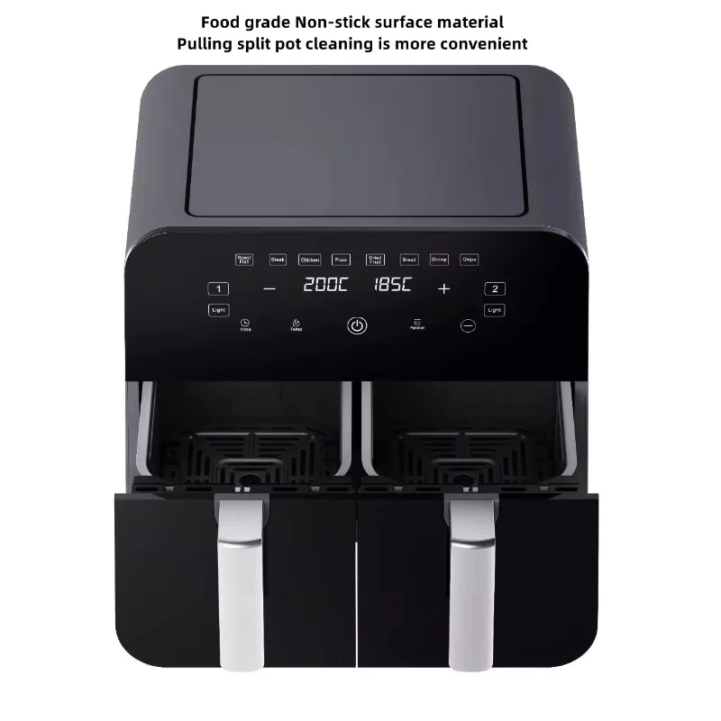 مقلاة هوائية منزلية مزدوجة متعددة الوظائف سلة مزدوجة ذكية كهربائية 9L Freidora De Aire مقلاة هوائية للفرن الرقمي #3