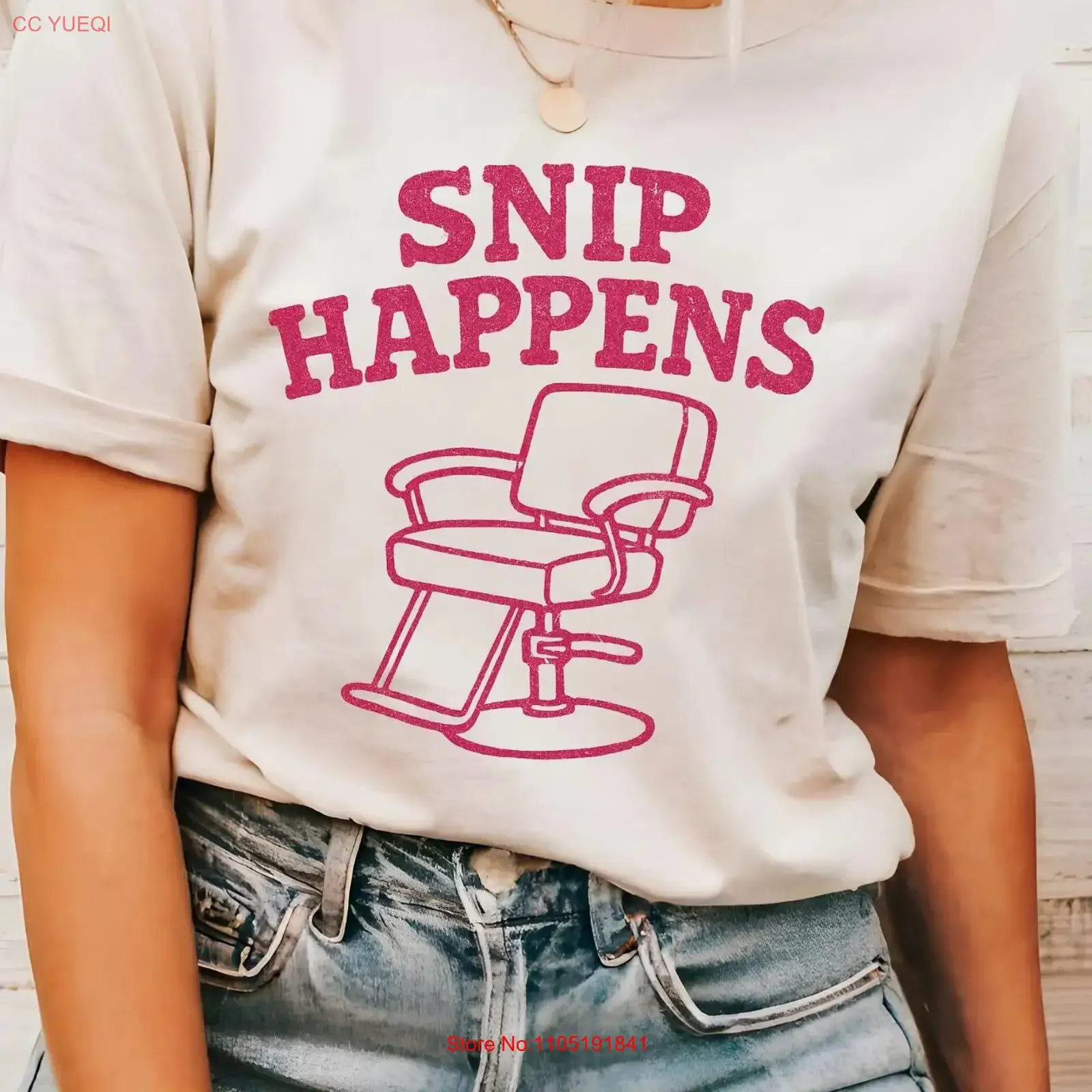 Snip Happens Hairdresser T Shirt Funny Salon Humor vintage Washed Unisex Breathable Comfortable streetwear Stretched
