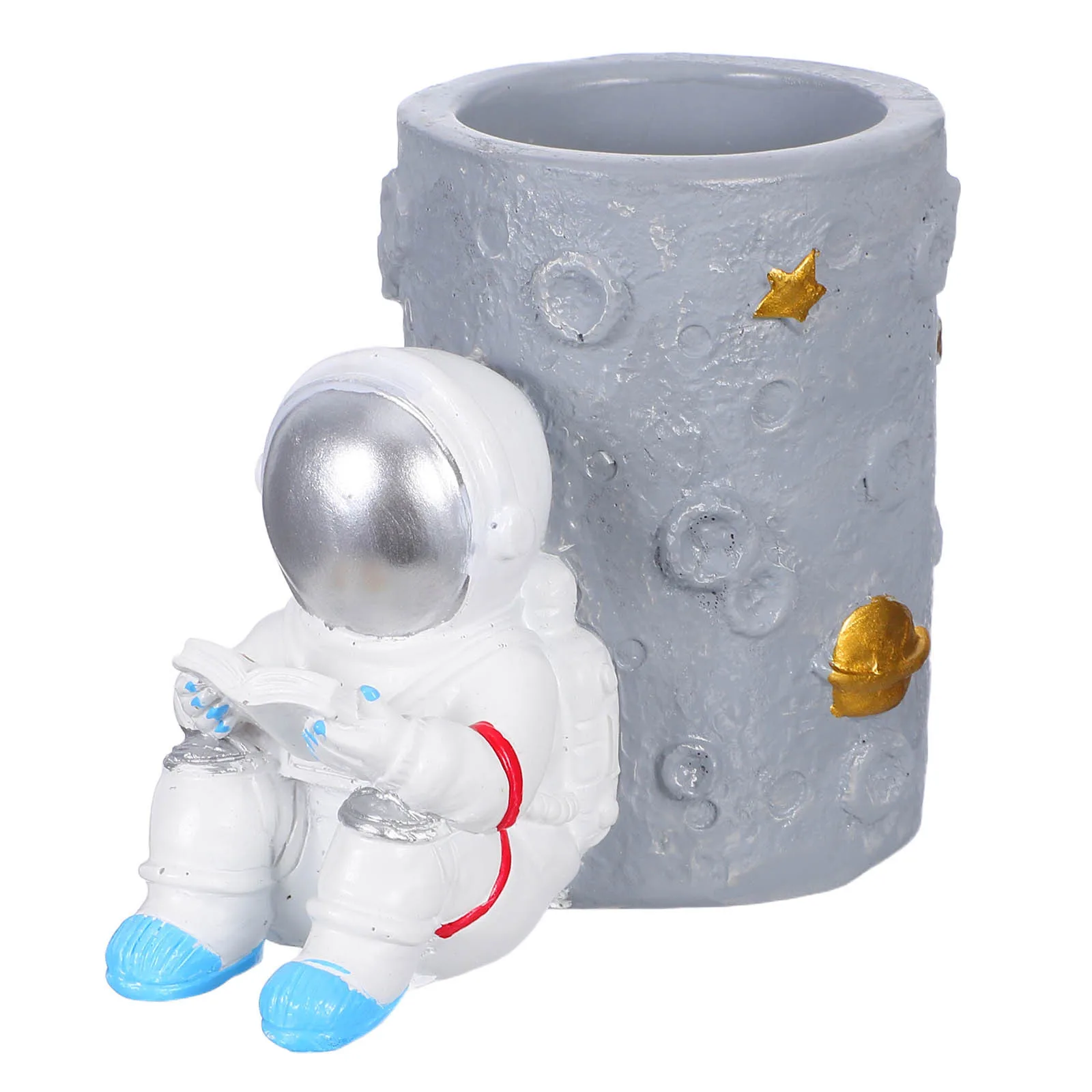 

Resin Astronaut Pen Holder Stylish Pencil Storage Cup for Desk Organizer Home Office School Decoration Gift Idea
