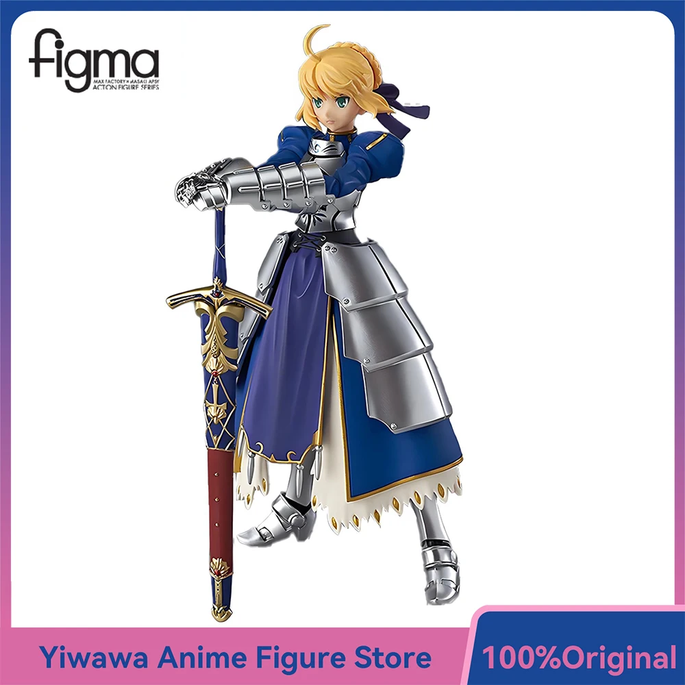 Оригинальный Max Factory Figma # 227 Saber 2.0 (Fate/Stay Night) (Release) 14 см Популярная аниме-фигурка Модель игрушки
