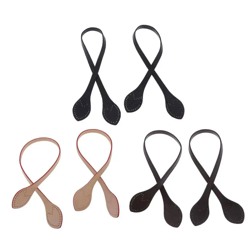 2 pcs Real Leather Shoulder Straps Sew-on, Tote Bag Handbag Strap Replacement, Bag Making Supplies, 65cm (26 inch) Long